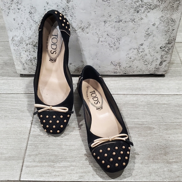 Tod's Black Studded Ballet Flats - Picture 5 of 16